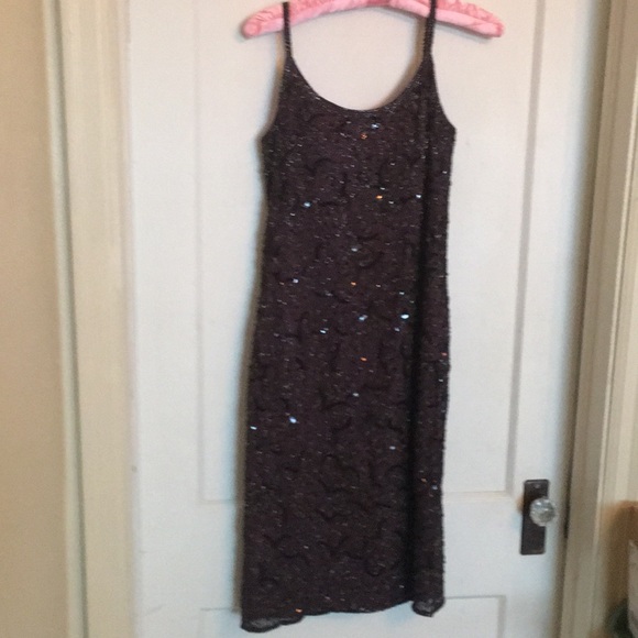 Dusk Dresses & Skirts - Party sequin and beads brown size small back zipp